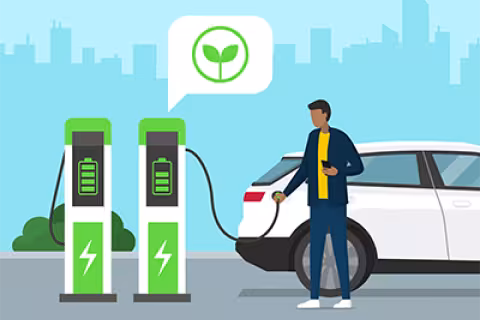 Electric vehicles save money and reduce air pollution